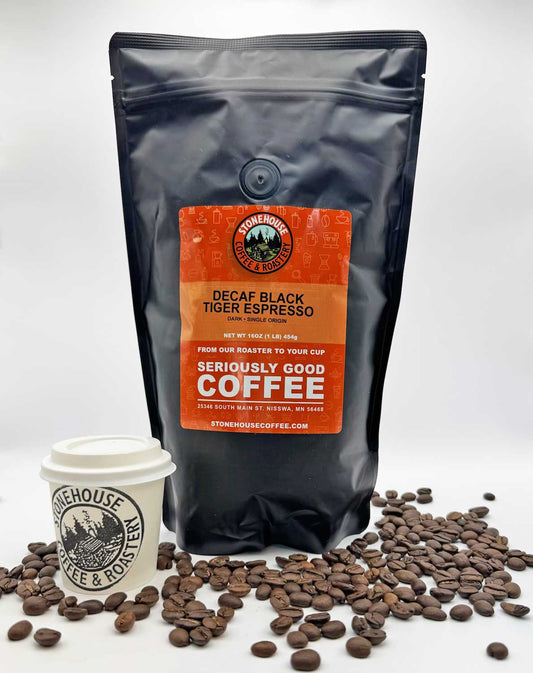 Stonemouse Coffee & Roasters Decaf Black Tiger Espresso bag of beans